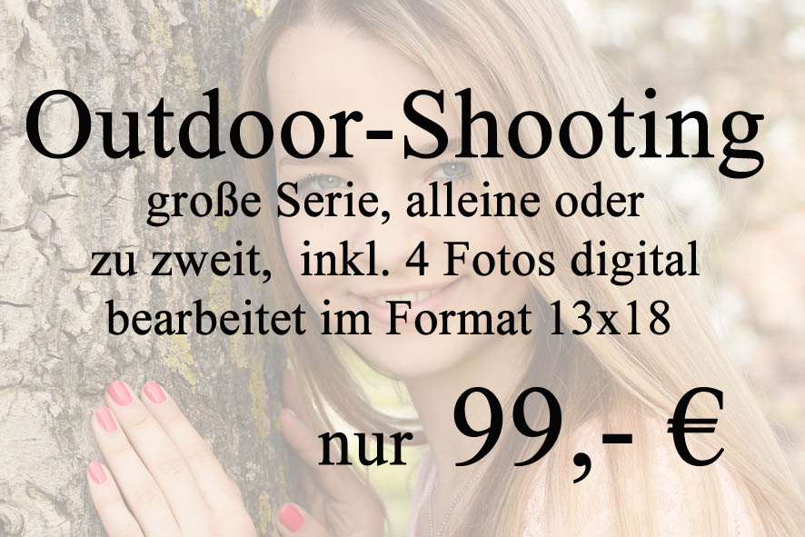 Outdoor-Shooting inkl. 4 13x18 Bildern